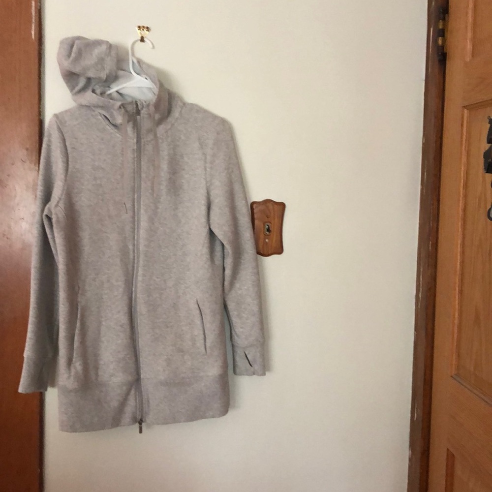 Gray long zip up